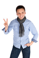 Image showing Happy Man Showing OK Gesture