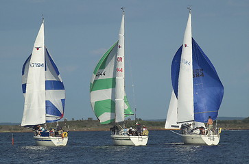 Image showing Three sailboats