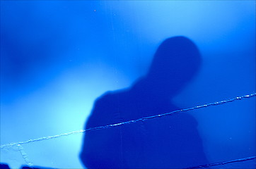 Image showing A man who is blue