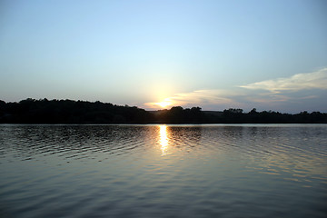 Image showing Sunset on the Lake - symmetry