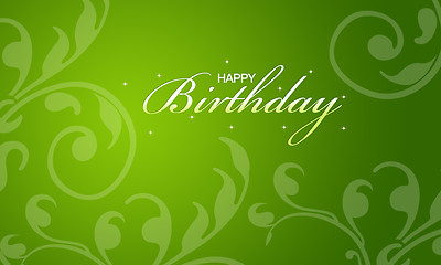 Image showing Green Happy Birthday Card