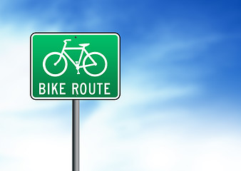 Image showing Bike Route Road Sign