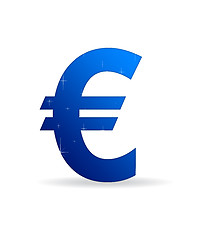 Image showing Blue Euro Sign