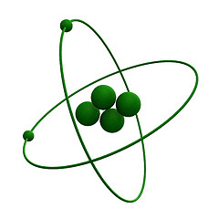 Image showing 3d Helium Atom in green grass 