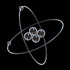 Image showing 3d Helium Atom made of glass