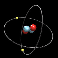 Image showing 3d Helium Atom - black 