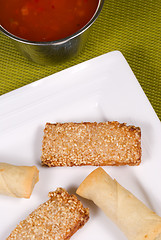 Image showing Crunchy Chinese appetizers