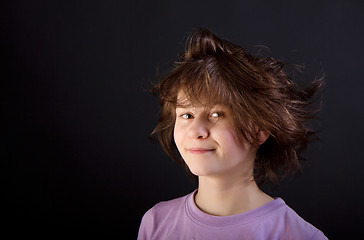 Image showing tousled fun girl child