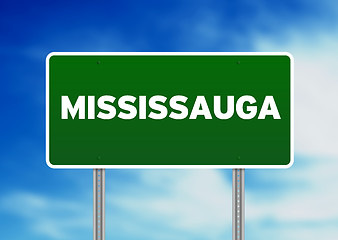 Image showing Green Road Sign - Mississauga