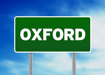 Image showing Green Road Sign -  Oxford, England