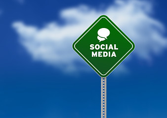 Image showing Social Media Road Sign
