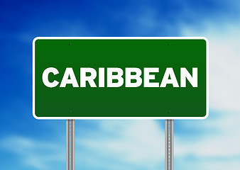 Image showing Caribbean Highway Sign