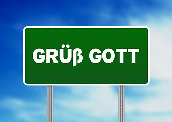 Image showing Gruess Gott Road Sign