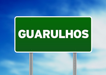 Image showing Green Road Sign - Guarulhos