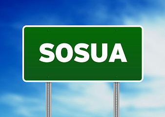 Image showing Green Road Sign - Sosua, Dominican Republic