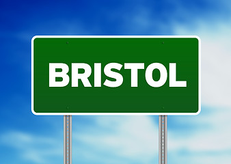 Image showing Green Road Sign -  Bristol, England