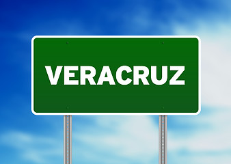 Image showing Green Road Sign - Veracruz