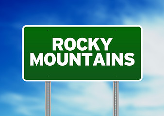 Image showing Rocky Mountains Highway Sign