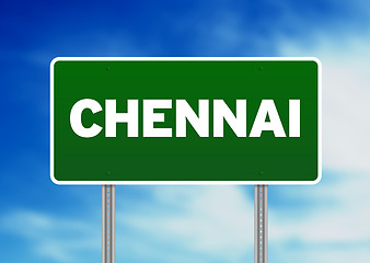 Image showing Green Road Sign - Chennai