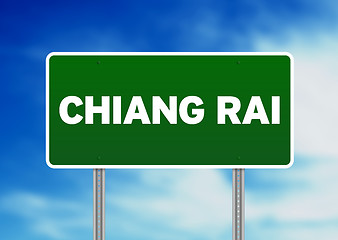 Image showing Green Road Sign - Chiang Rai, Thailand