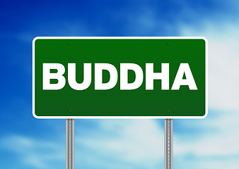 Image showing Green Road Sign Buddha