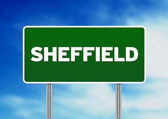 Image showing Green Road Sign -  Sheffield, England