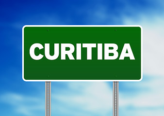 Image showing Green Road Sign - Curitiba