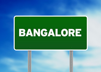 Image showing Green Road Sign - Bangalore