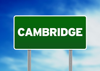 Image showing Green Road Sign -  Cambridge, England