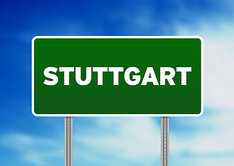 Image showing Green Road Sign - Stuttgart