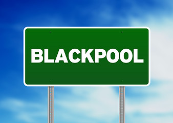 Image showing Green Road Sign -  Blackpool, England