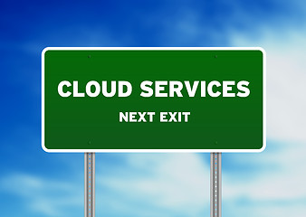 Image showing Cloud Services Road Sign