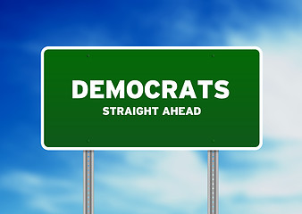 Image showing Green Democrats Highway Sign