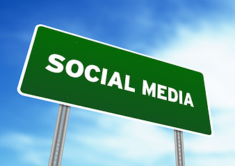 Image showing Social Media Highway Sign