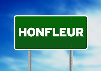Image showing Green Road Sign -  Honfleur, France