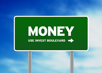 Image showing Green Money Highway  Sign