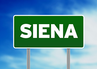 Image showing Green Road Sign - Siena, Italy