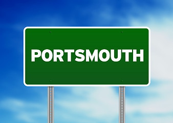 Image showing Green Road Sign -  Portsmouth, England