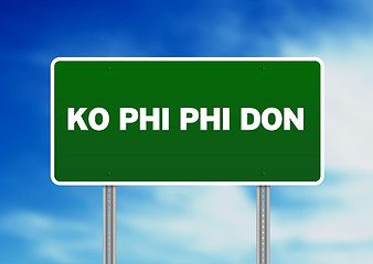 Image showing Green Road Sign - Ko Phi Phi Don, Thailand