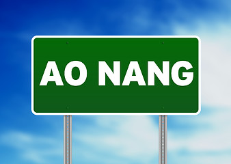 Image showing Green Road Sign - Ao Nang, Thailand