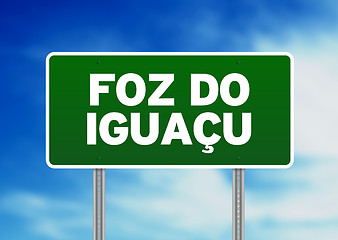 Image showing Green Road Sign -  Foz do Iguacu, Brazil
