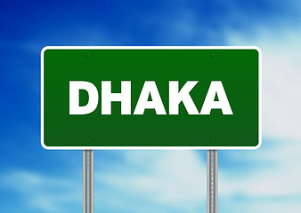 Image showing Green Road Sign - Dhaka