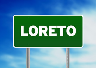 Image showing Green Road Sign - Loreto