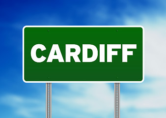 Image showing Green Road Sign -  Cardiff, England