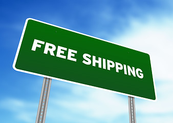 Image showing Free Shipping Highway Sign