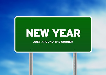 Image showing New year Highway Sign