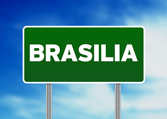 Image showing Green Road Sign - Brasilia