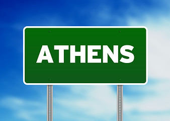 Image showing Athens Highway Sign