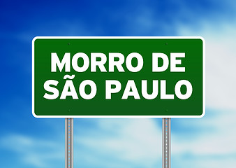 Image showing Green Road Sign -  Morro de Sao Paulo, Brazil