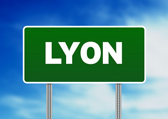 Image showing Green Road Sign - Lyon, France